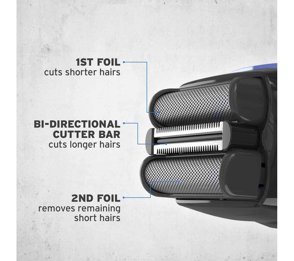 WAHL Clean & Close Wet & Dry Stubble Foil Shaver - Black & Blue image number 3 of 9