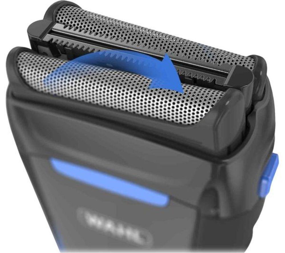 WAHL Clean & Close Wet & Dry Stubble Foil Shaver - Black & Blue image number 7 of 9