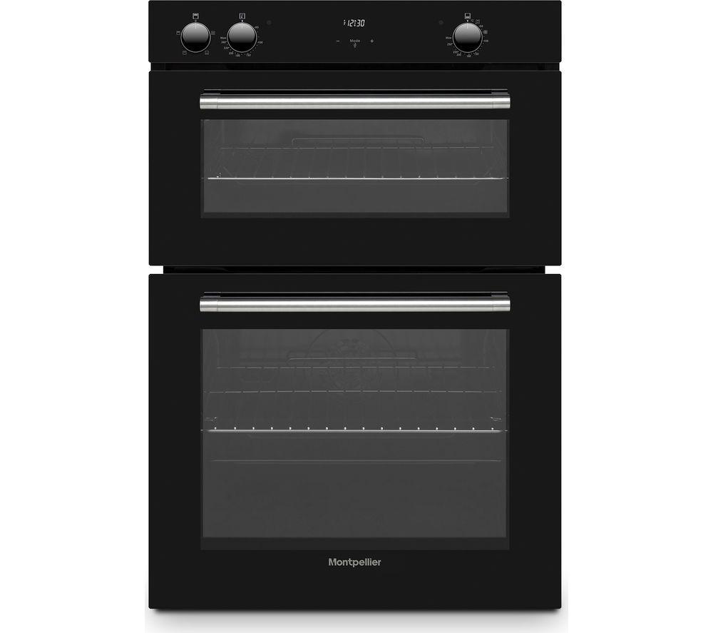 MONTPELLIER MBIDO90 Built-In Double Oven – Black & Stainless Steel, Stainless Steel