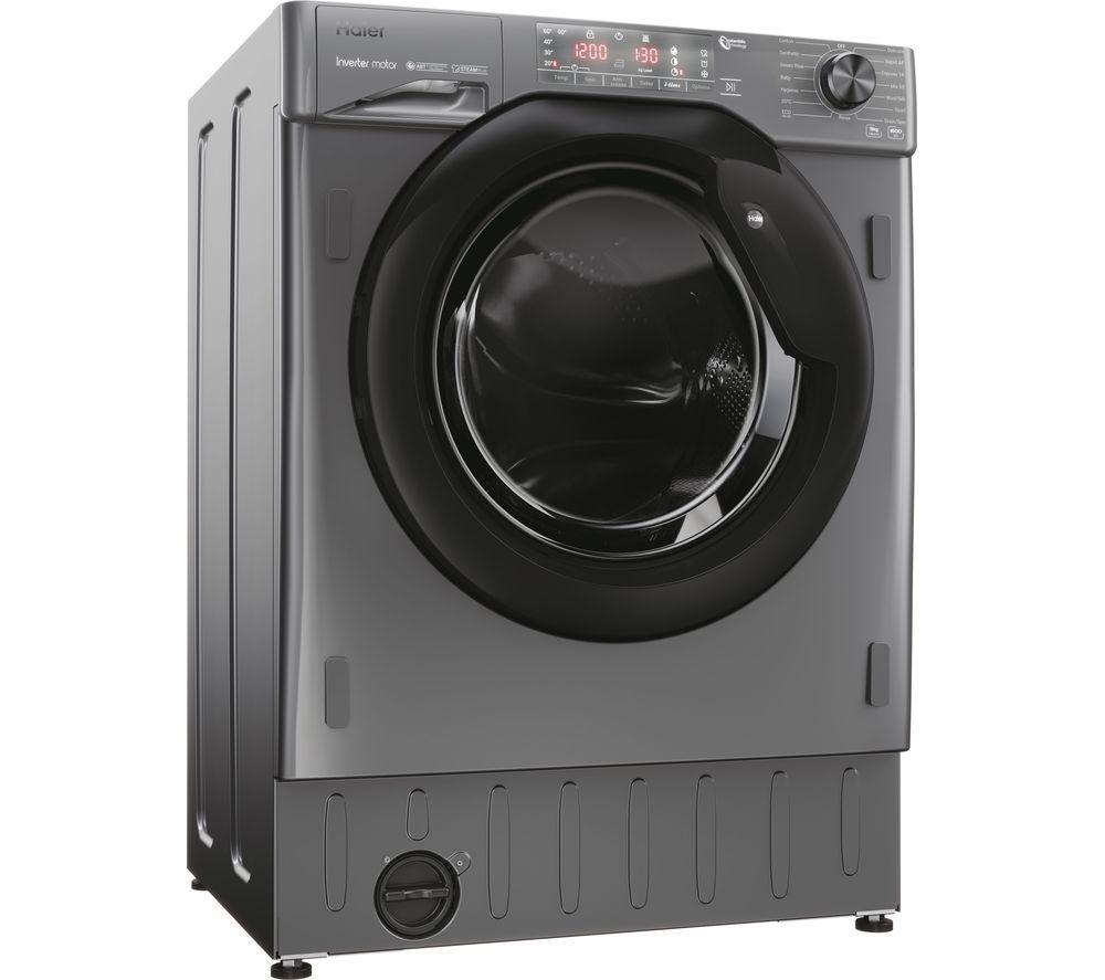 Haier Series 4 HWQ90B416FWBR-UK Integrated 9 kg 1600 Spin Washing Machine, Black