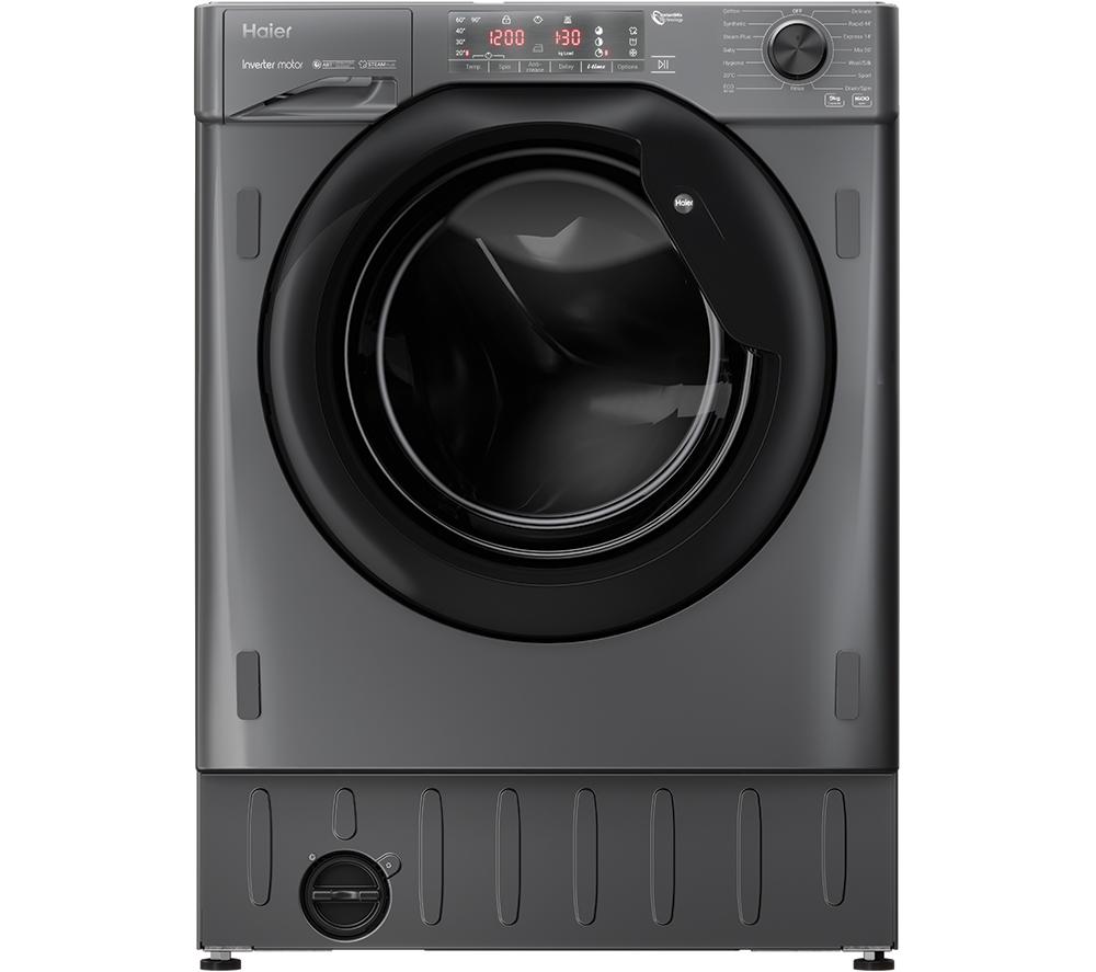 HAIER Series 4 HWQ90B416FWBR-UK Integrated 9 kg 1600 Spin Washing Machine, Black