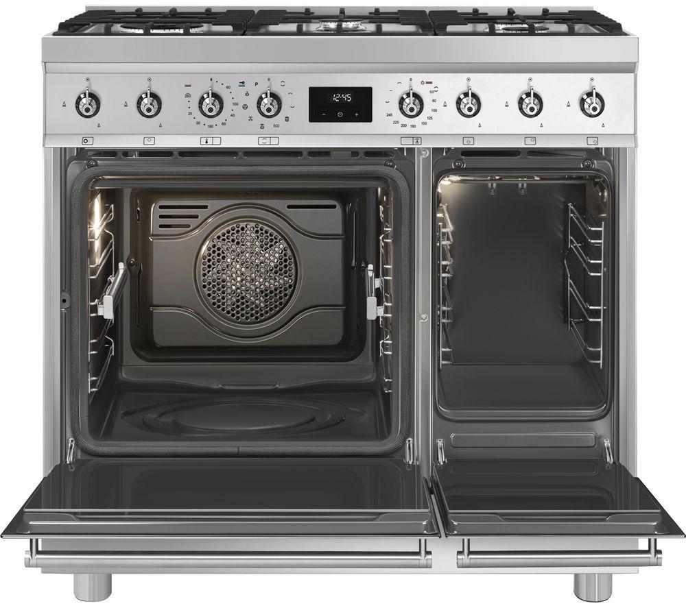 SMEG C92GPX2 90 cm Dual Fuel Pyrolytic Range Cooker - Stainless Steel image number 3 of 5