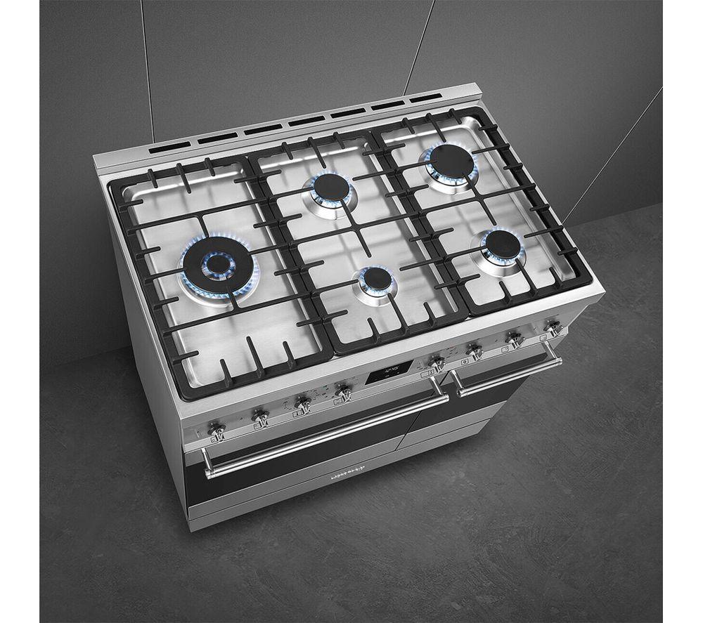 SMEG C92GPX2 90 cm Dual Fuel Pyrolytic Range Cooker - Stainless Steel image number 5 of 5