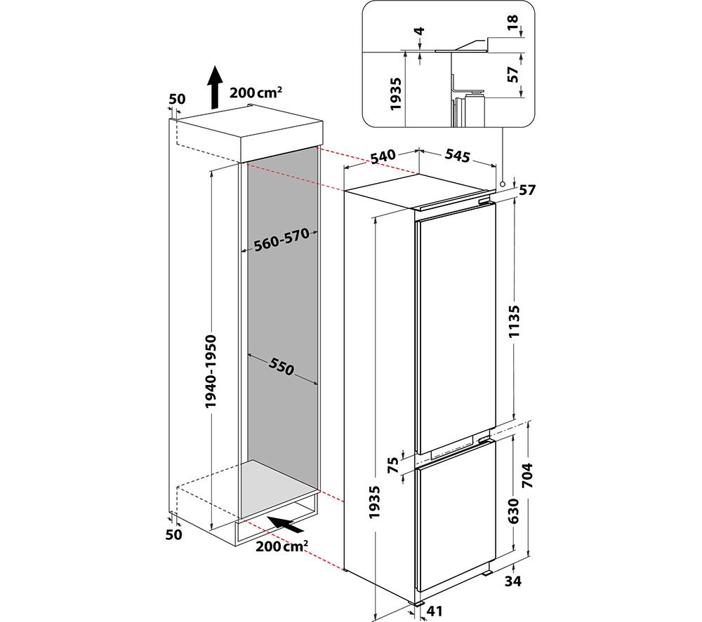 HOTPOINT Total No Frost HTC20 T322 UK Integrated 70/30 Fridge Freezer - Sliding Hinge image number 15 of 15
