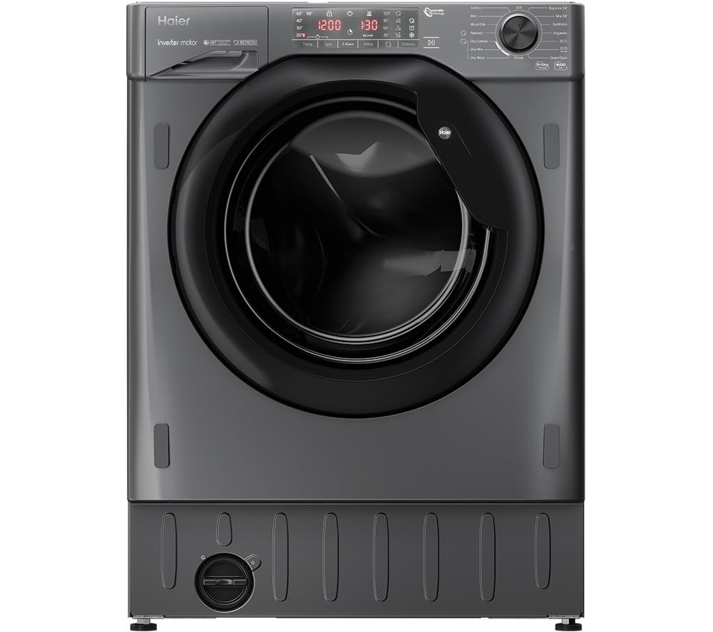 Haier Series 4 HWDQ90B416FWB-UK Integrated 9 kg Washer Dryer, Black thumbnail