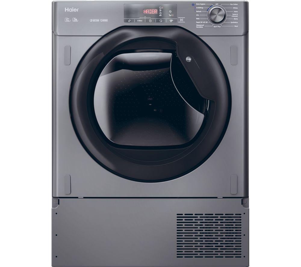 HAIER Series 4 HDB4 H7A2TBERX80 Integrated 7 kg Heat Pump Tumble Dryer, Black