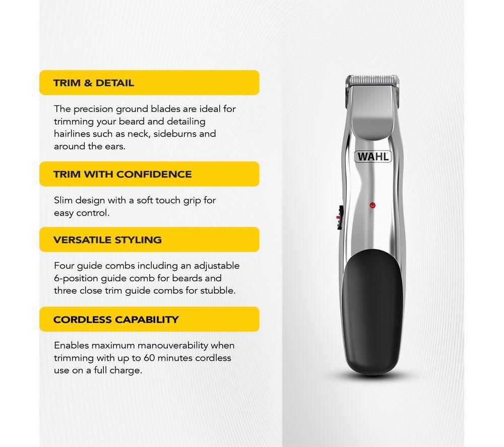 WAHL Groomsman Rechargeable 9916-1117 Beard Trimmer - Black & Chrome image number 2 of 5