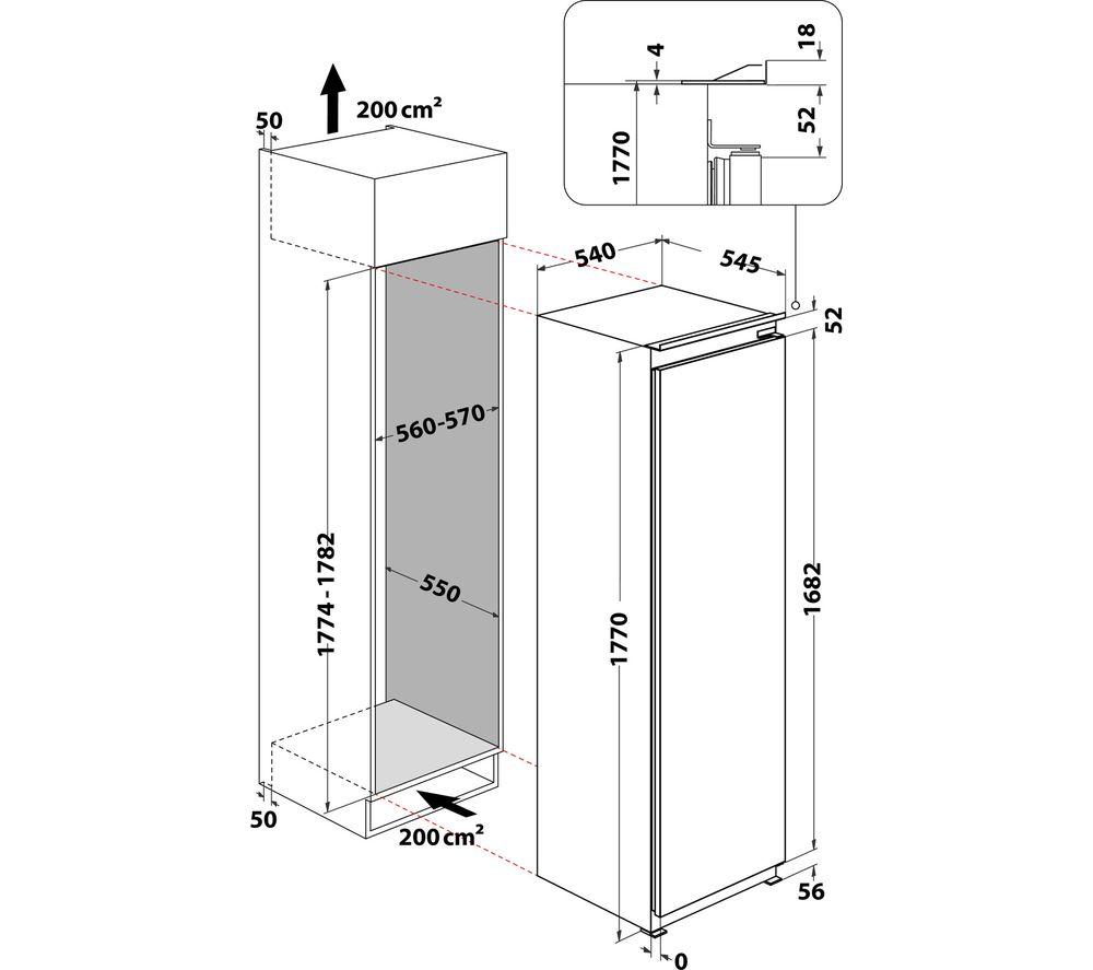HOTPOINT Frost Free HF 1801 E F2 UK Integrated Tall Freezer - Sliding Hinge image number 11 of 11