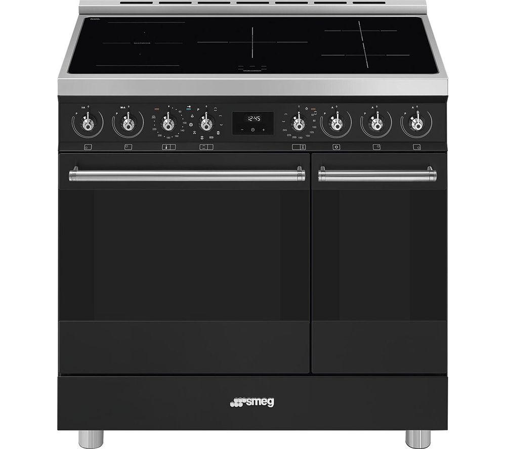 SMEG C92IPMB2 90 cm Electric Induction Range Cooker – Matte Black, Black