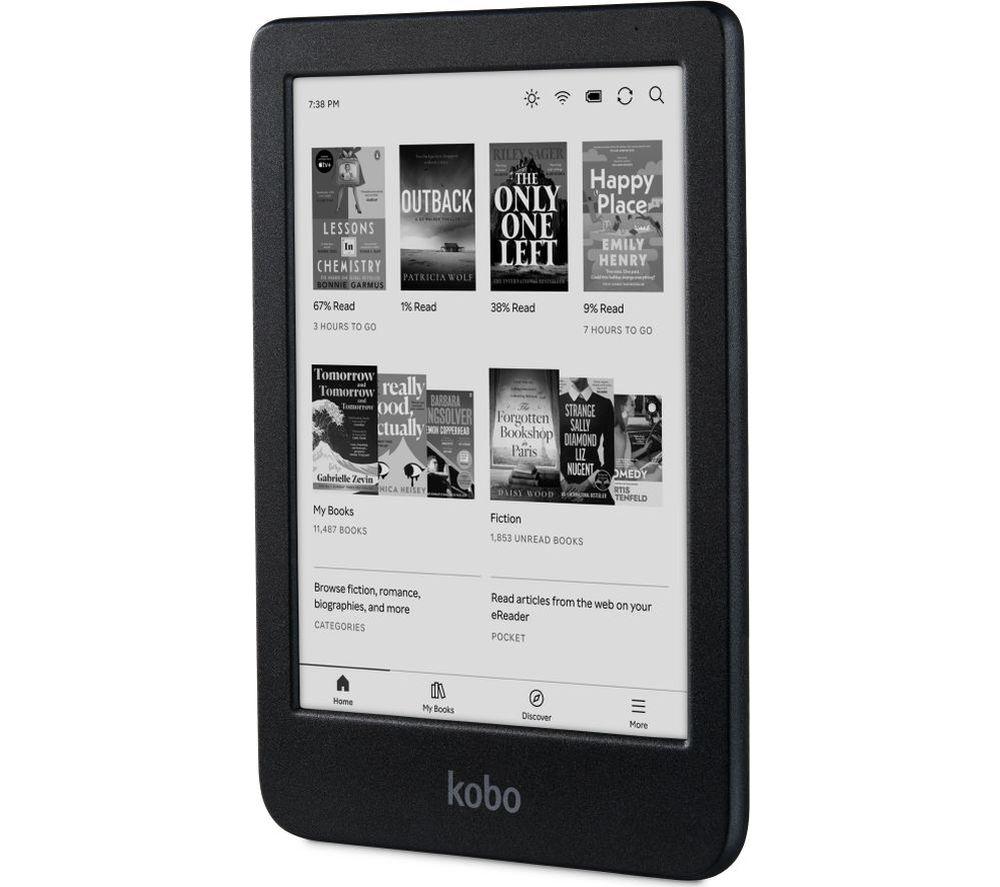 Kobo Clara BW | eReader | 6” Glare-Free Touchscreen with ComfortLight PRO | Dark Mode Option | Audiobooks | Waterproof | 16GB of Storage | Black