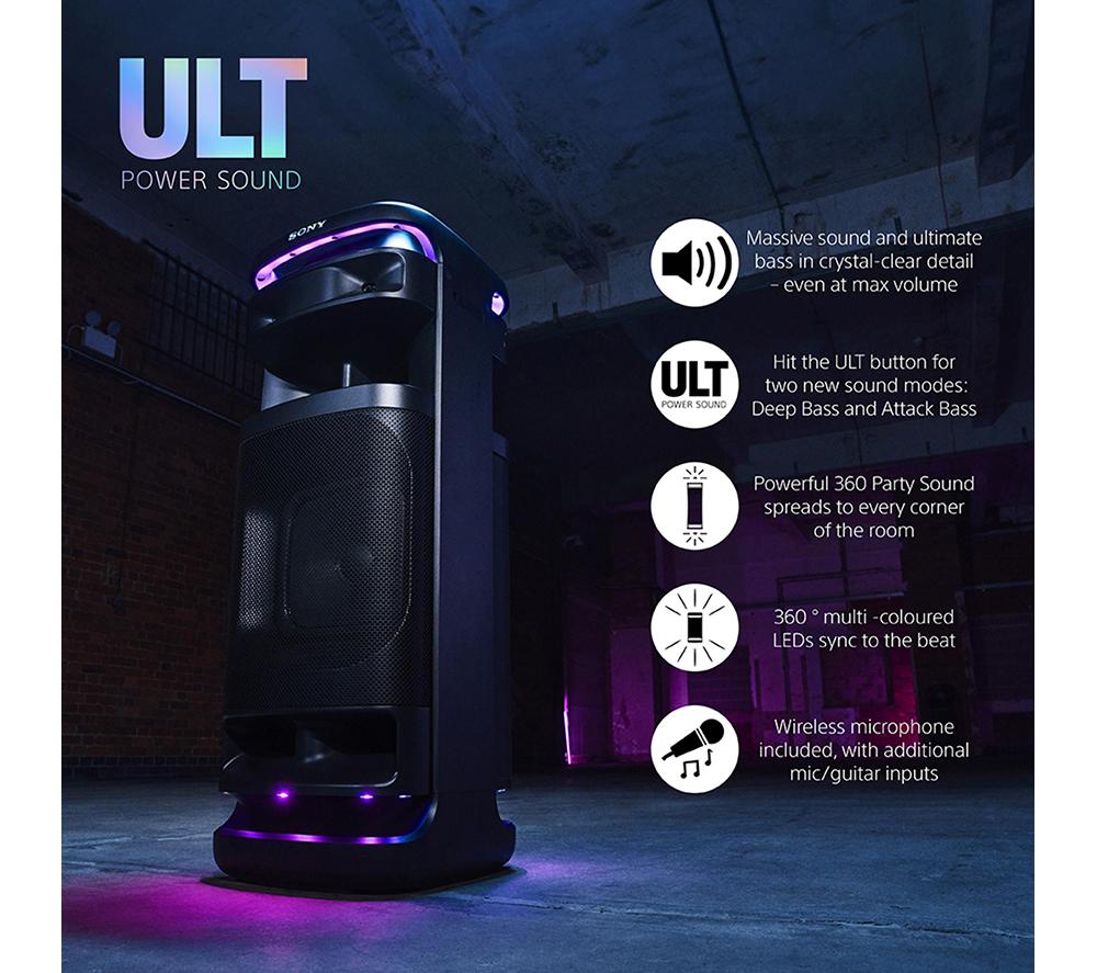 SONY ULT Tower 10 Bluetooth Party Speaker - Black image number 2 of 23