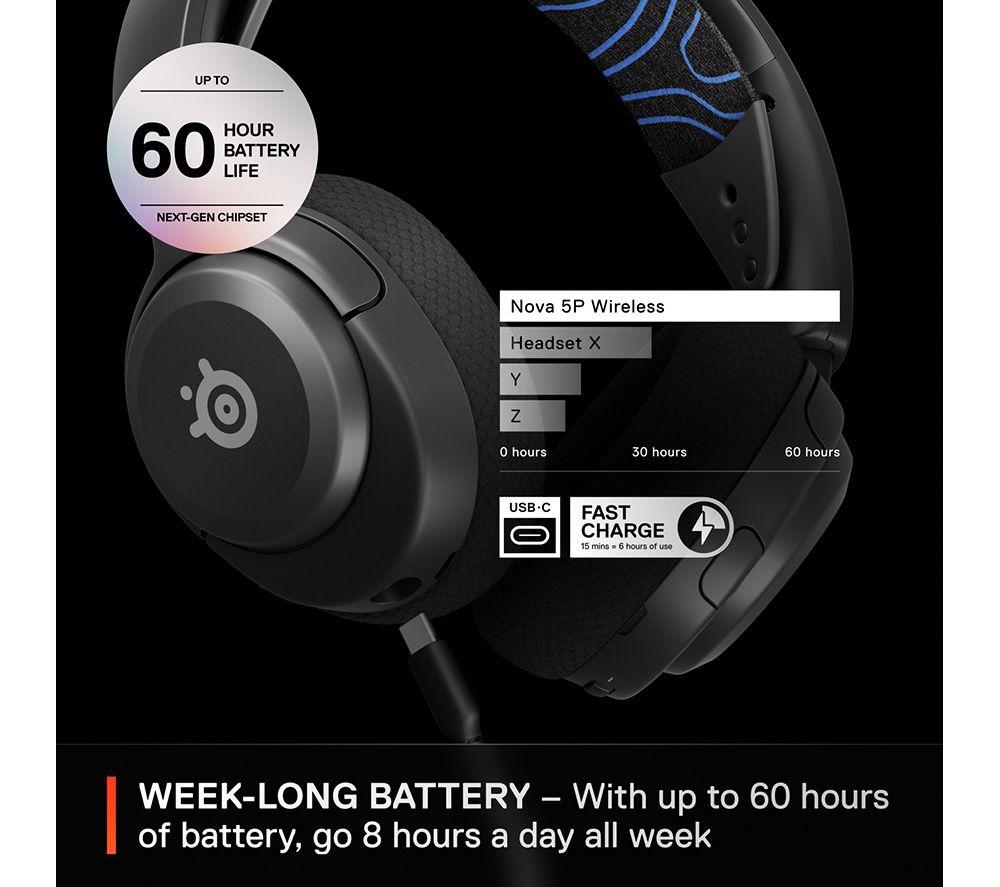 STEELSERIES Arctis Nova 5P Wireless PS5 Gaming Headset - Black image number 5 of 26