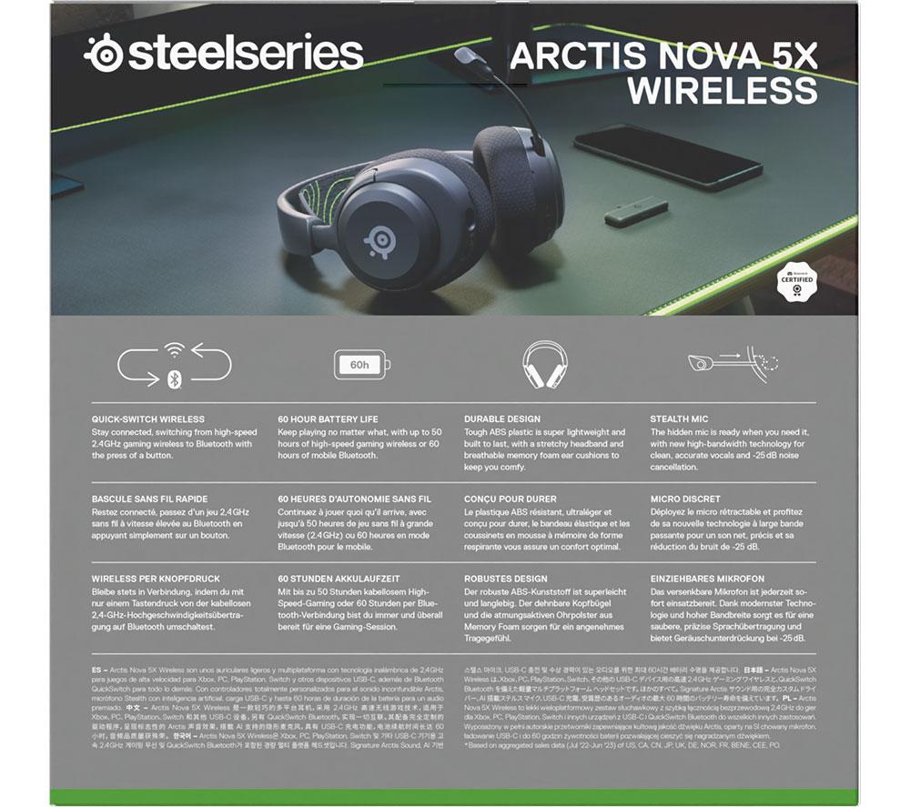 STEELSERIES Arctis Nova 5X Wireless Xbox Gaming Headset - Black image number 14 of 28