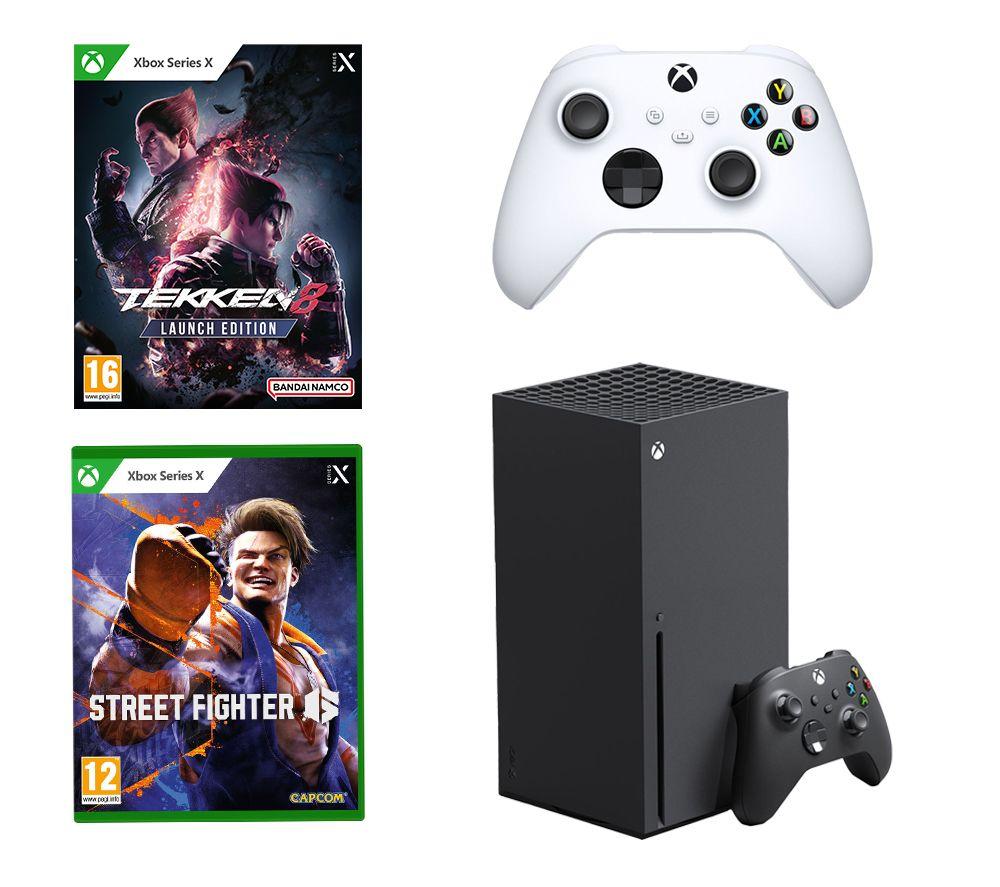 Microsoft Xbox Series X (1 TB), Tekken 8 Launch Edition, Street Fighter 6 & Controller Bundle, Black