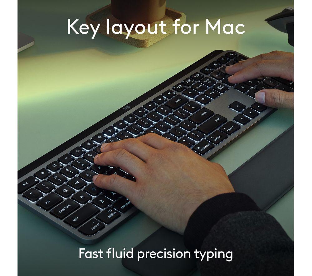 LOGITECH MX Keys S for Mac Wireless Keyboard - Pale Grey image number 2 of 12