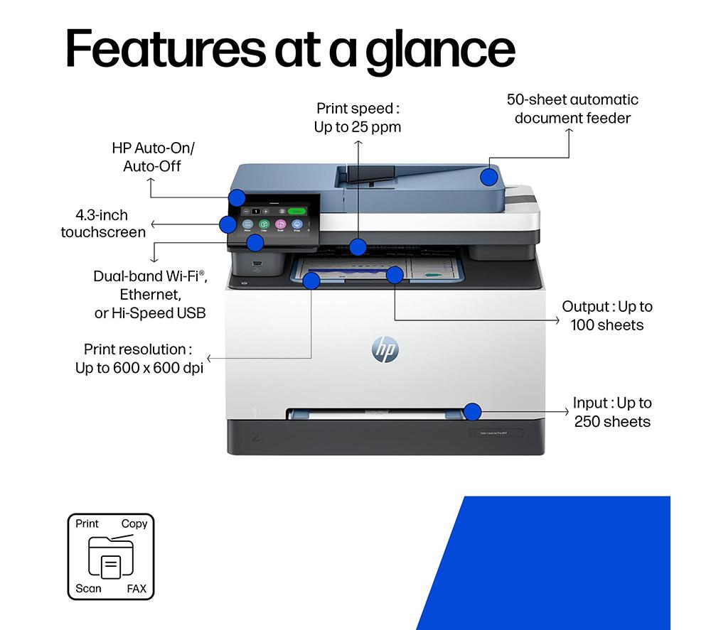 HP Color LaserJet Pro 3302fdw All-in-One Wireless Laser Printer with Fax image number 5 of 21