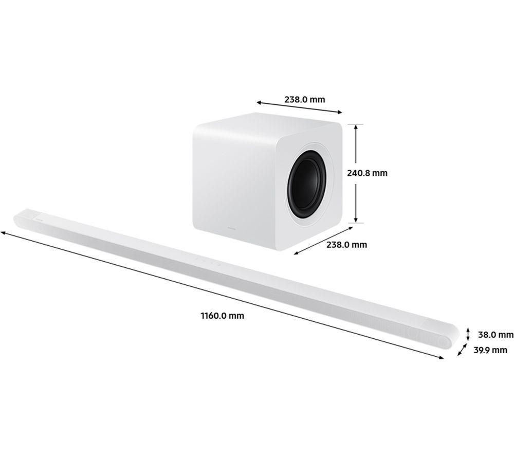 SAMSUNG HW-S801D/XU 3.1.2 Wireless Sound Bar with Dolby Atmos, DTS Virtual:X & Amazon Alexa - White image number 3 of 7