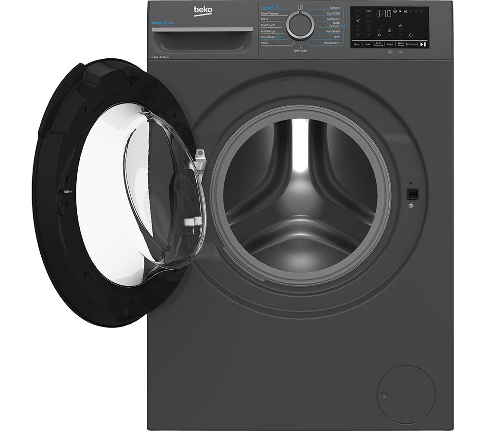 BEKO Pro EnergySpin IronFast BM3WT4841IA 8 kg 1400 Spin Washing Machine - Anthracite image number 2 of 17