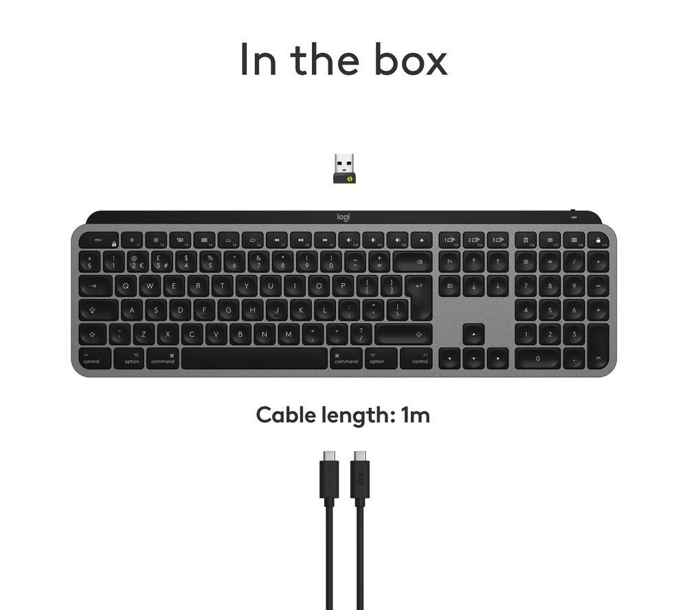 LOGITECH MX Keys S for Mac Wireless Keyboard - Space Grey image number 10 of 12
