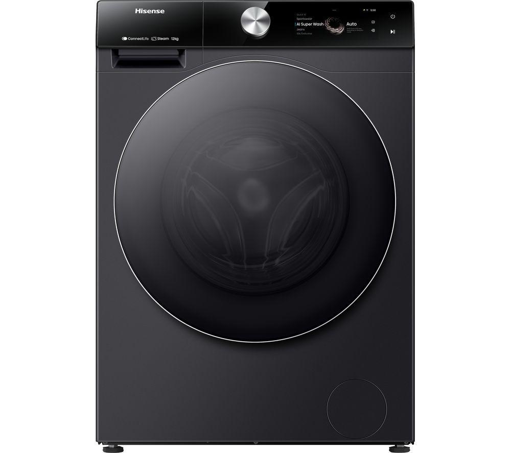 Hisense 7S Series Auto Dosing WF7S1247BB WiFi-enabled 12 kg 1400 Spin Washing Machine - Black, Black
