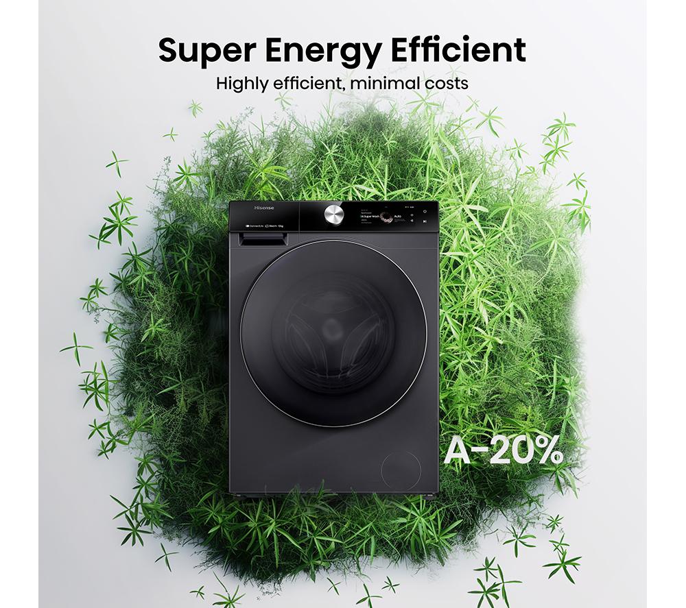 HISENSE 7S Series Auto Dosing WF7S1247BB AI WiFi-enabled 12 kg 1400 Spin Washing Machine &ndash; Black image number 6 of 14