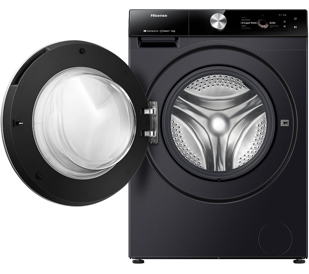 HISENSE 7S Series Auto Dosing WF7S1247BB AI WiFi-enabled 12 kg 1400 Spin Washing Machine &ndash; Black image number 13 of 14