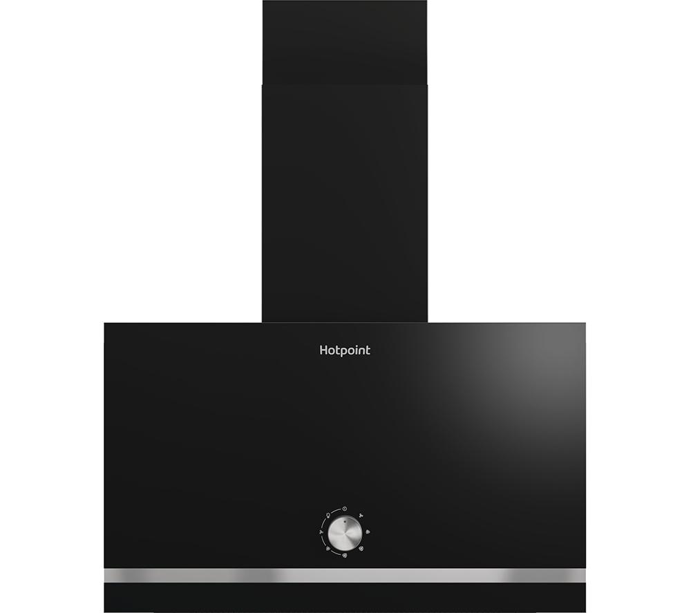 HOTPOINT PHVP62FLMK Chimney Cooker Hood - Black, Black