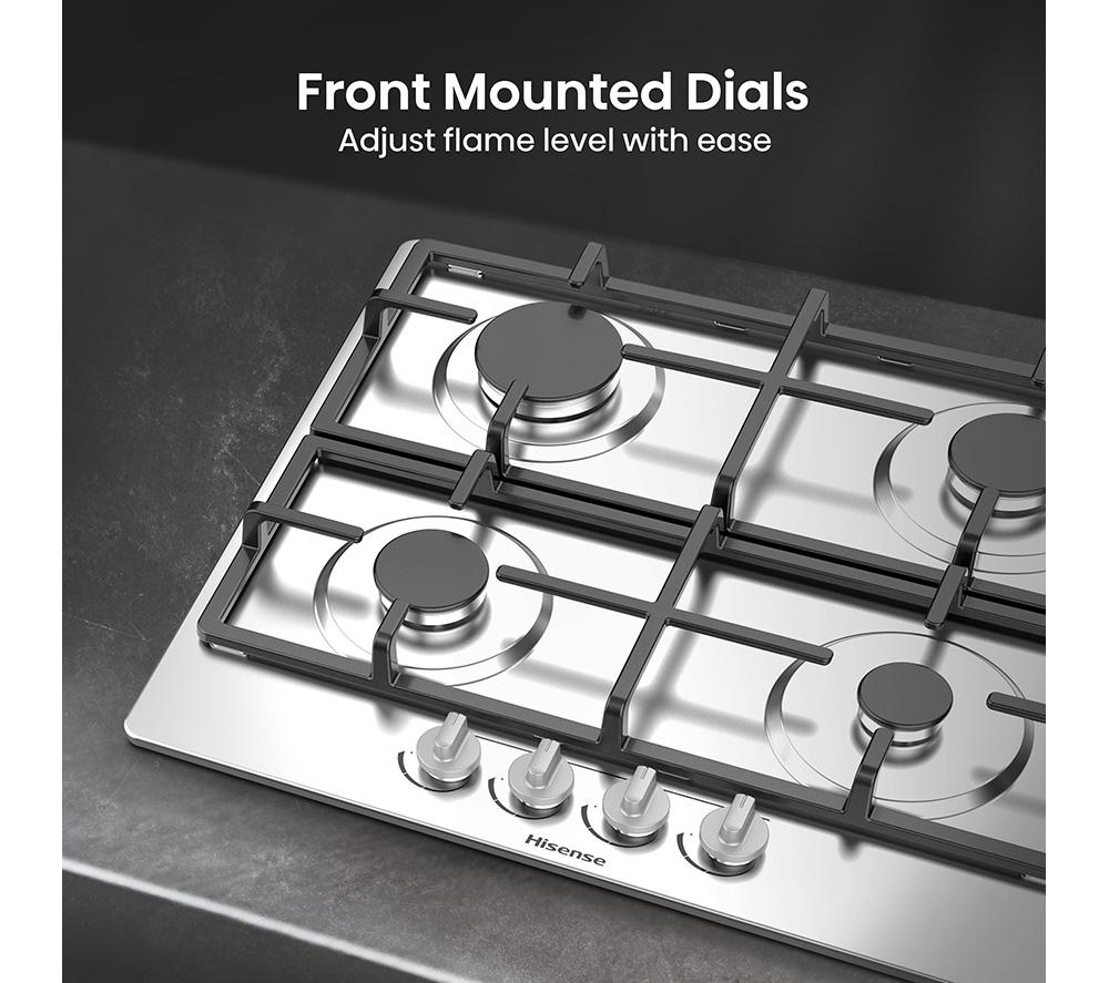 HISENSE GM643XHC 60 cm Gas Hob - Stainless Steel image number 6 of 12
