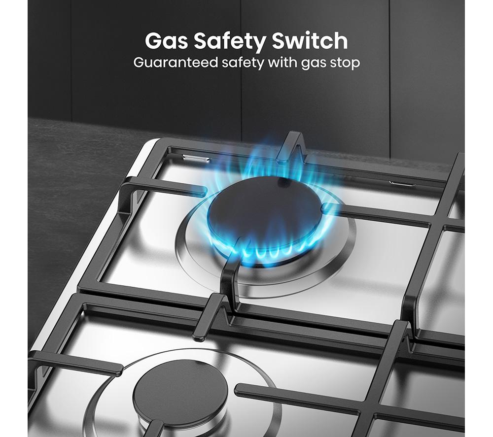 HISENSE GM643XHC 60 cm Gas Hob - Stainless Steel image number 7 of 12