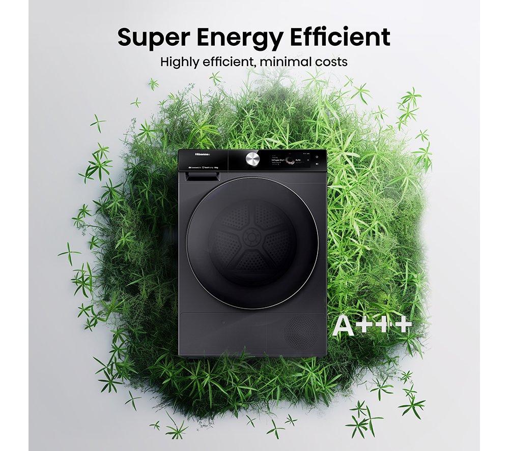 HISENSE 7S Series DH7S107BB AI WiFi-enabled 10 kg Heat Pump Tumble Dryer - Black image number 9 of 16