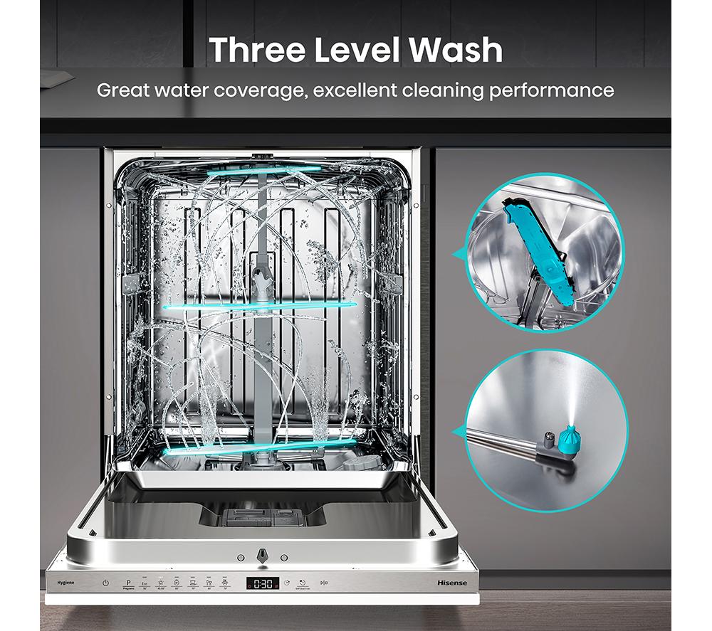 HISENSE HV643D90UK Full-size Fully Integrated Dishwasher image number 9 of 14