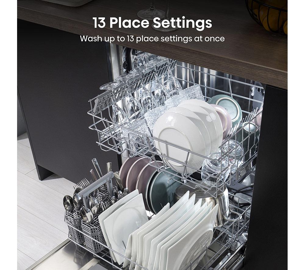 HISENSE HV642E90UK Full-size Fully Integrated Dishwasher - White image number 2 of 13