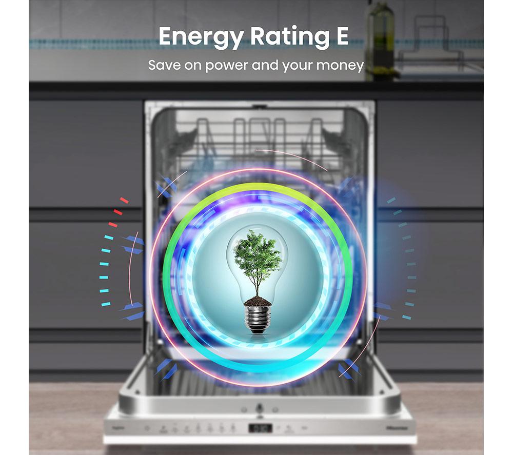 HISENSE HV642E90UK Full-size Fully Integrated Dishwasher - White image number 3 of 13
