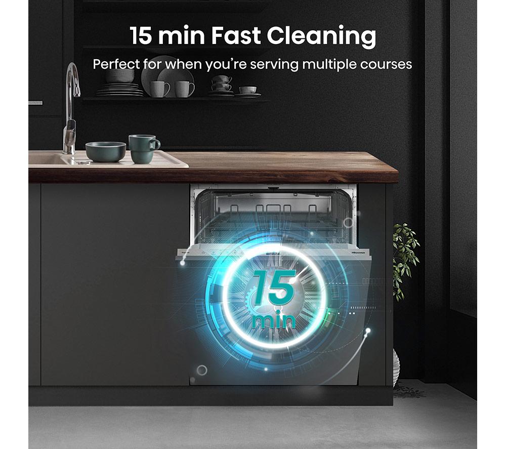 HISENSE HV642E90UK Full-size Fully Integrated Dishwasher - White image number 4 of 13