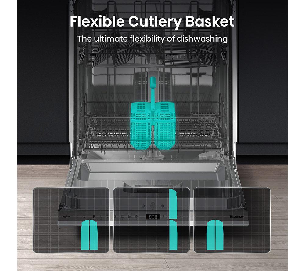 HISENSE HV642E90UK Full-size Fully Integrated Dishwasher - White image number 5 of 13