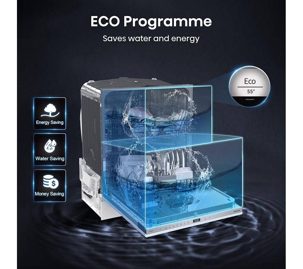 HISENSE HV642E90UK Full-size Fully Integrated Dishwasher - White image number 8 of 13