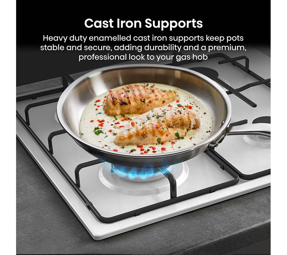HISENSE GM642XHS 60cm Gas Hob - Stainless Steel image number 3 of 12