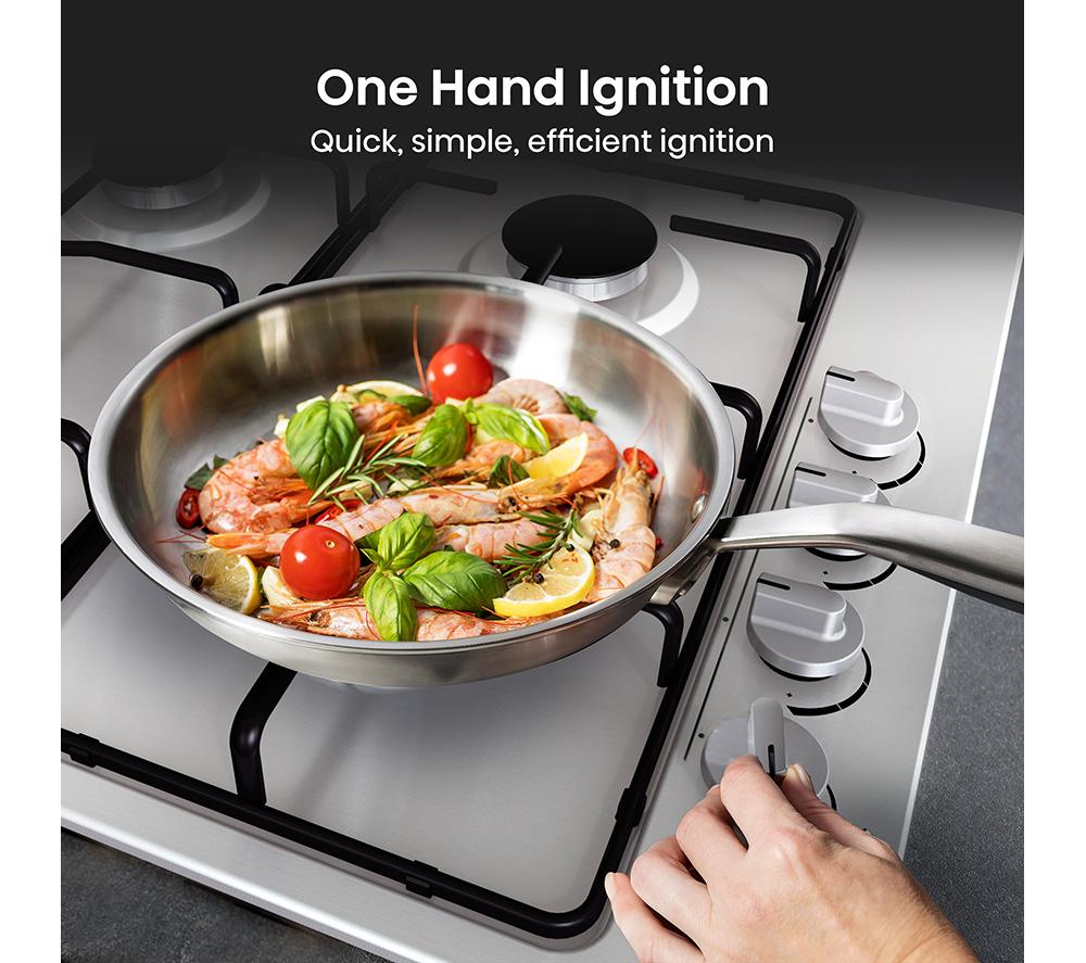 HISENSE GM642XHS 60cm Gas Hob - Stainless Steel image number 4 of 12