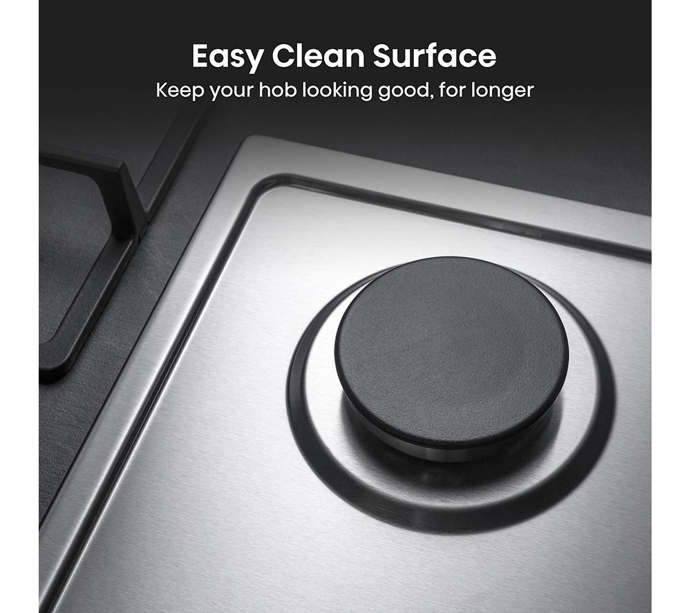 HISENSE GM642XHS 60cm Gas Hob - Stainless Steel image number 5 of 12