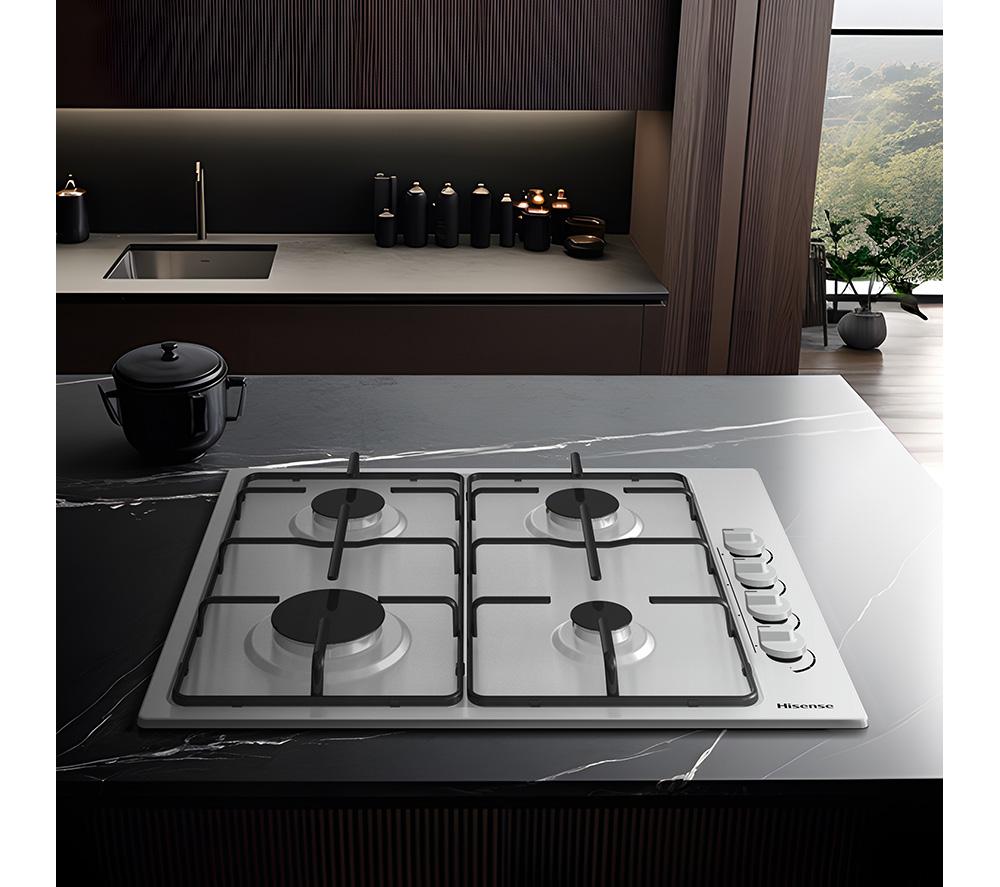 HISENSE GM642XHS 60cm Gas Hob - Stainless Steel image number 11 of 12