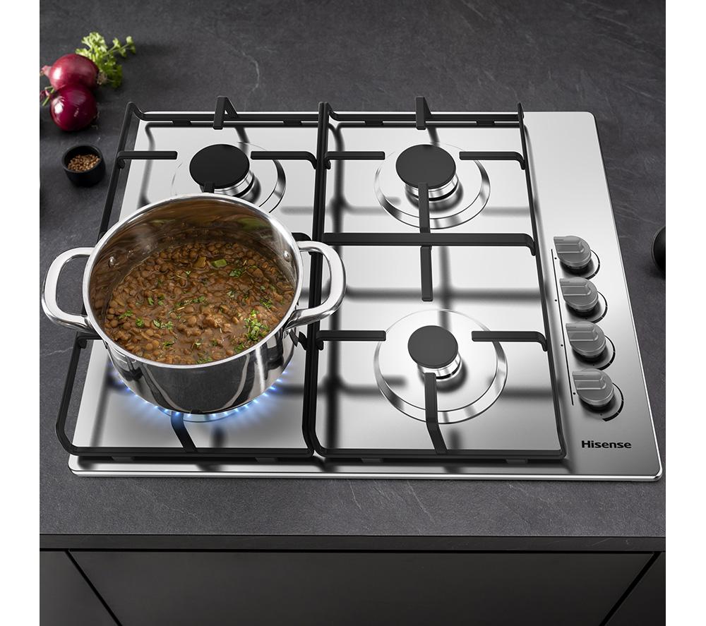 HISENSE GM642XHS 60cm Gas Hob - Stainless Steel image number 12 of 12