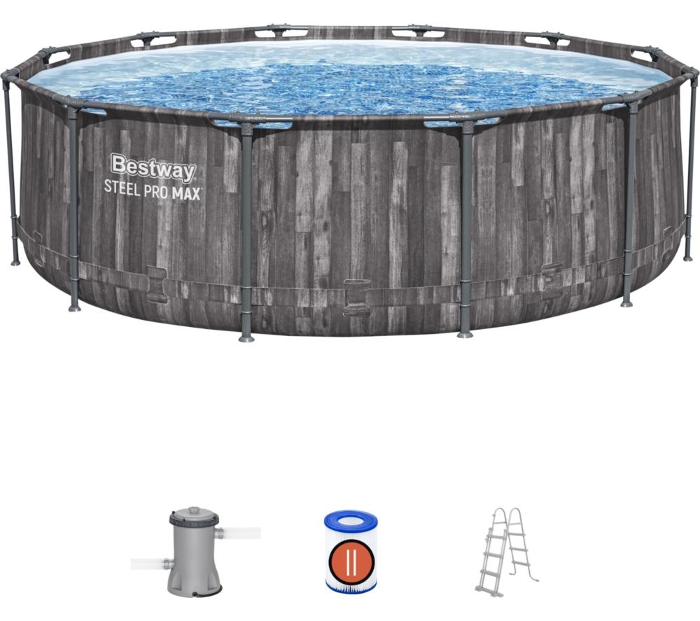 BESTWAY 12ft Steel Pro Max BW5614XGB Round Swimming Pool - Grey image number 2 of 5