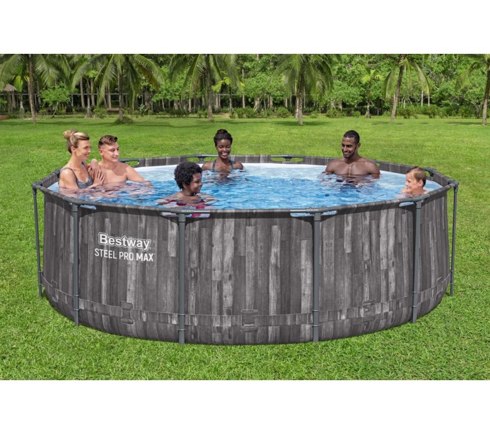 BESTWAY 12ft Steel Pro Max BW5614XGB Round Swimming Pool - Grey image number 4 of 5