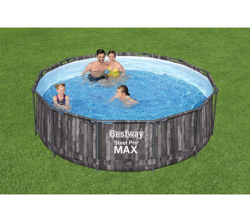 BESTWAY 12ft Steel Pro Max BW5614XGB Round Swimming Pool - Grey image number 5 of 5