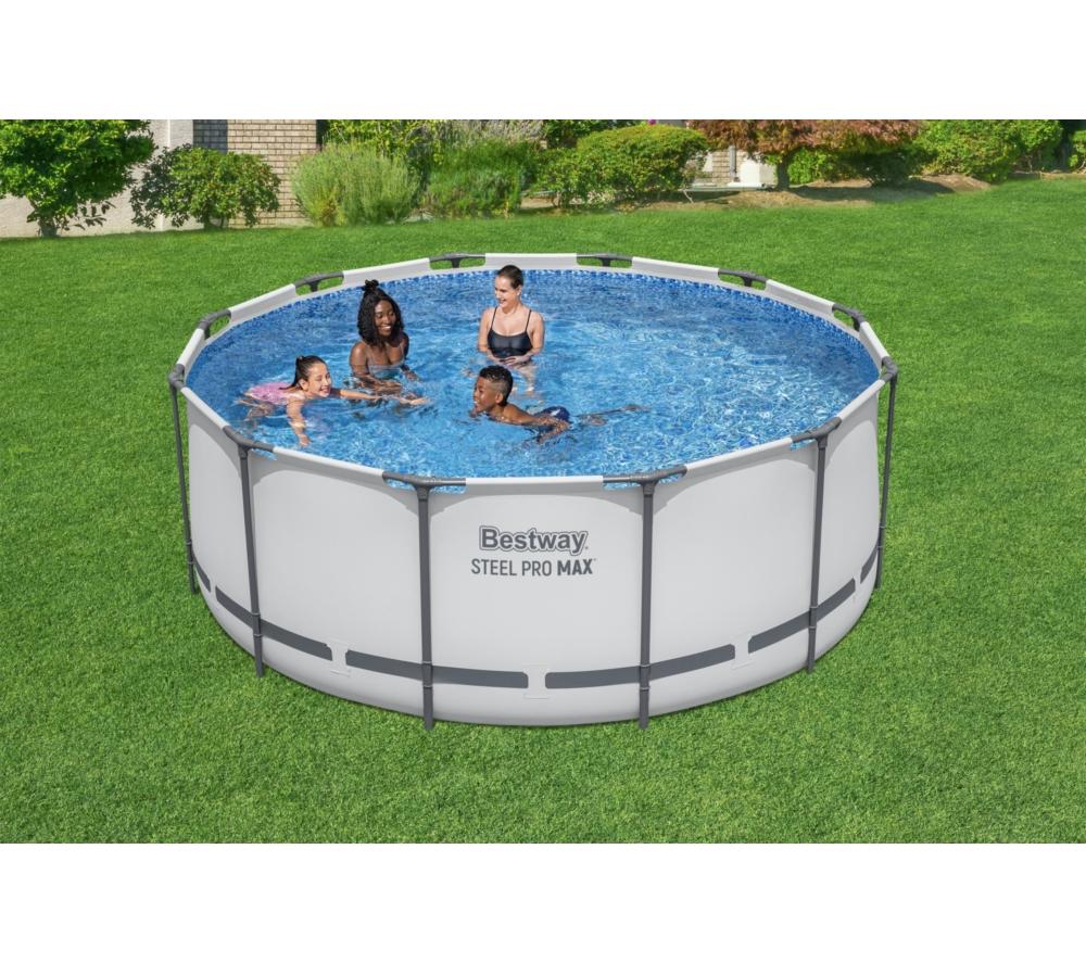 BESTWAY 12ft x 48" Steel Pro Max BW56420GB-21 Round Swimming Pool - Grey image number 5 of 10