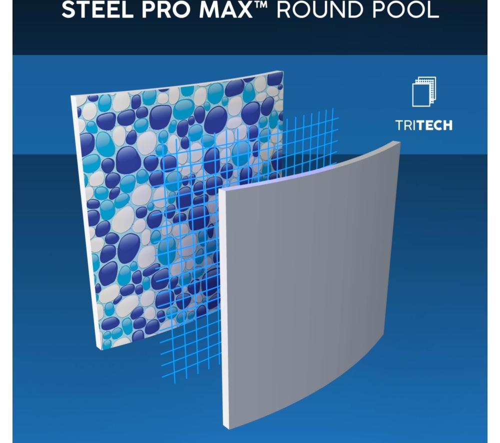 BESTWAY 12ft x 48" Steel Pro Max BW56420GB-21 Round Swimming Pool - Grey image number 9 of 10