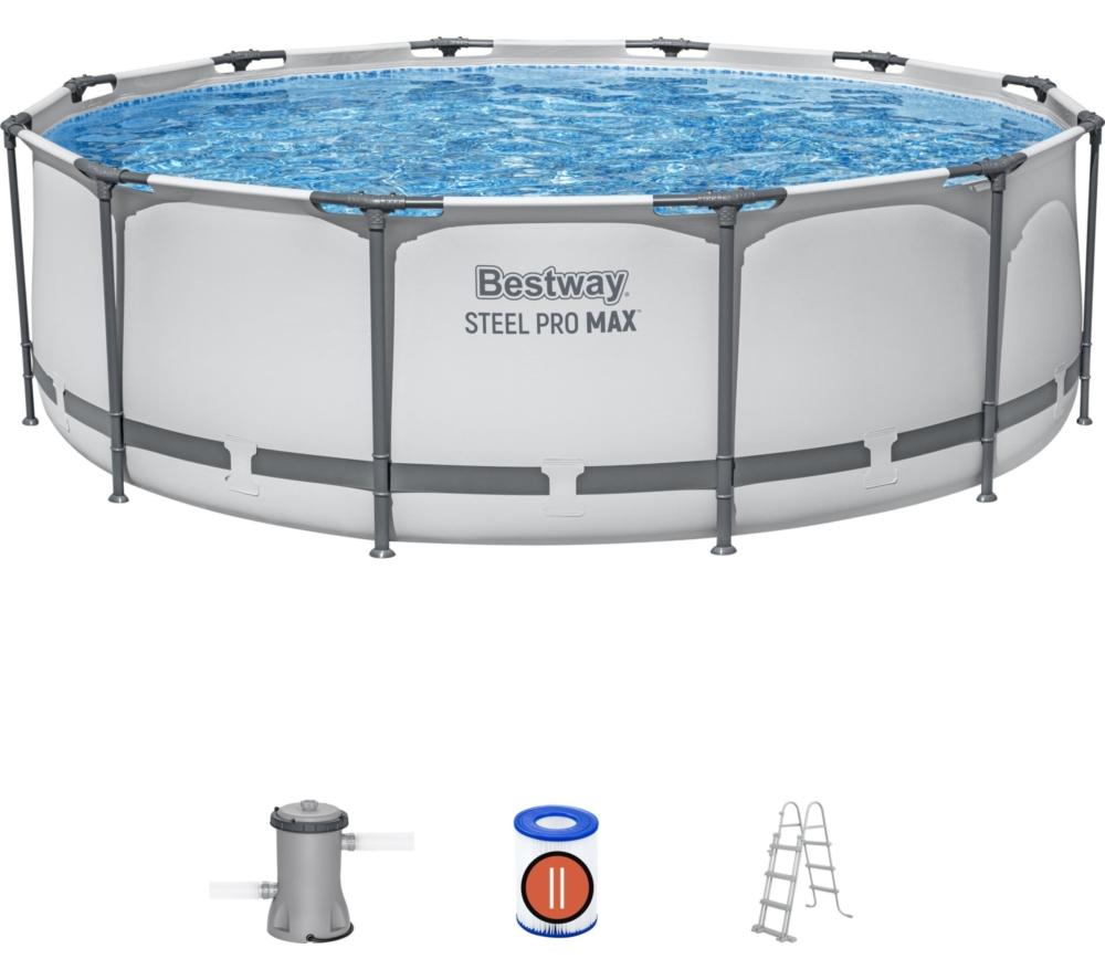 BESTWAY 12ft x 39.5" Steel Pro Max BW56418GB-21 Round Swimming Pool - Grey image number 2 of 14