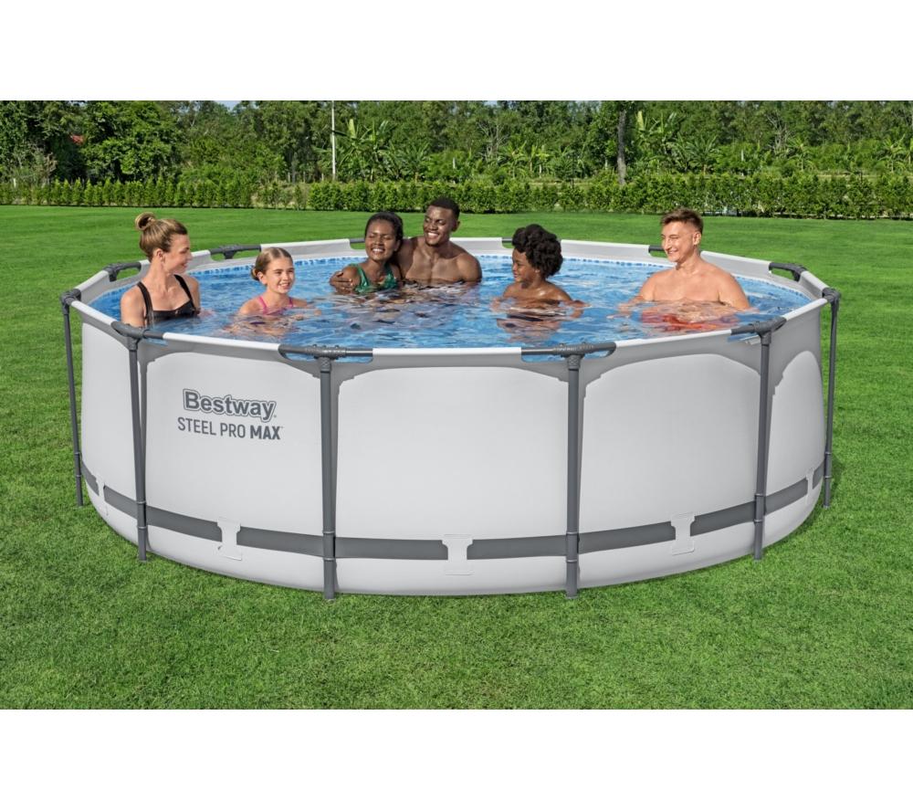 BESTWAY 12ft x 39.5" Steel Pro Max BW56418GB-21 Round Swimming Pool - Grey image number 4 of 14