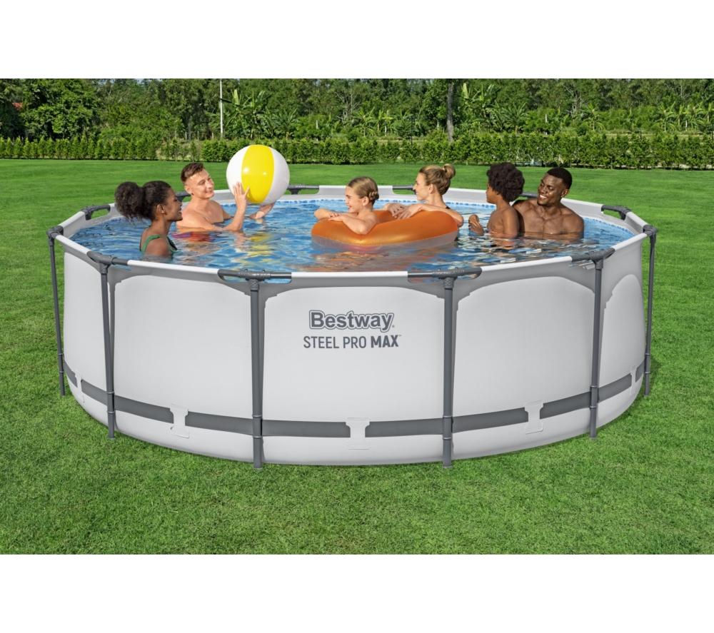 BESTWAY 12ft x 39.5" Steel Pro Max BW56418GB-21 Round Swimming Pool - Grey image number 9 of 14