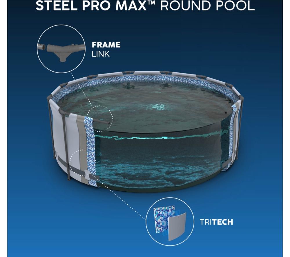 BESTWAY 12ft x 39.5" Steel Pro Max BW56418GB-21 Round Swimming Pool - Grey image number 12 of 14